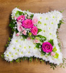 Funeral | Massed cushion - pink and white