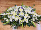 Funeral | White and lilac double ended spray