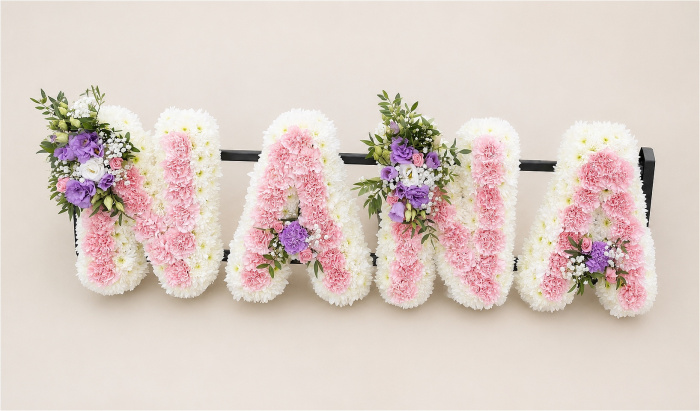 Funeral | NANA  - pink , white and lilac