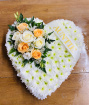 Funeral | Peach and white solid heart