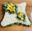 Funeral | Yellow and white pillow