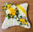 Funeral | Yellow and white pillow