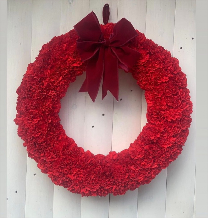 Christmas Fresh Flowers | Carnation Door Wreath