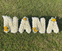 Funeral Lettering | Chrysanthemum Based ribbon edge letters