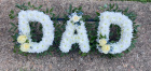Funeral Lettering | Chrysanthemum Base With Foilage Edge Lettering