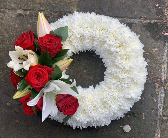 Funeral Wreath Ring | Chrysanthemum Based Wreath Ring