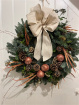  Christmas Door wreath | Christmas florals | Cream bow silent night wreath