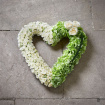 Farewell & Sympathy Flowers | Hearts and Crosses | Solid or open Heart shaped sympathy tribute