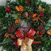 Christmas | Christmas Wreaths  Wooden snowflakes, fruits of the forest and pinecones