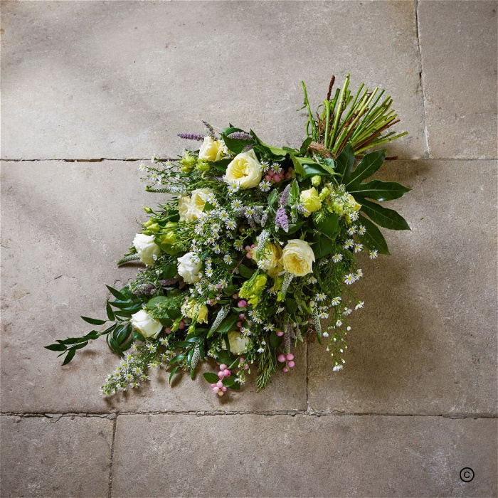 Funeral & Sympathy | Sheaves | Classic hand Tied Sheaf  in roses, lily's or mixed seasonal blooms