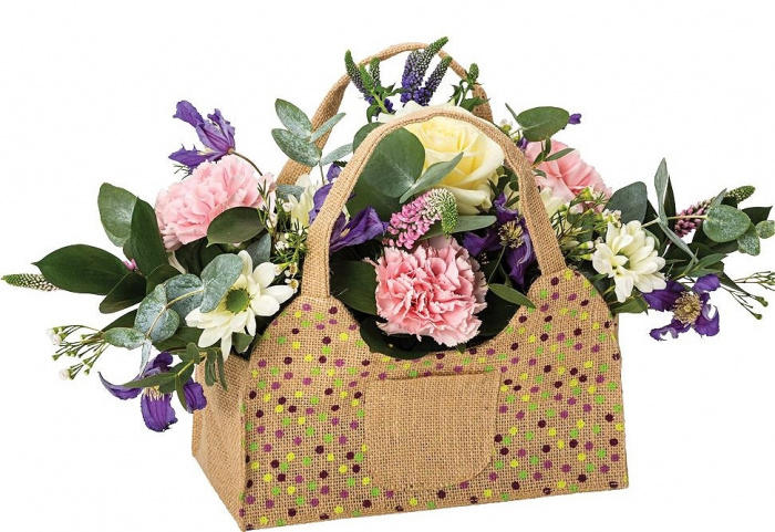Christmas | Gift Flowers for all occasions | Jute Dotty Handbag perfect gift