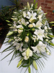 Casket Sprays | Funeral & Sympathy | Stunning casket spray of oriental lilies and roses (Available in various colours)