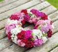 Funeral & Sympathy | Wreaths | A Classic British Flower twist to a traditional wreath.