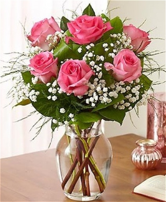 Valentines | Tickle me Pink - Vase of Luxury pink roses