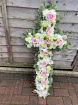 Heart & Crosses | White, cream and pink rose cross