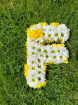 Funeral Specialist Tributes | Funeral Foam Letter Tribute - White & Yellow