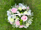 Arrangements | Sympathy Flowers | White and pink flower basket