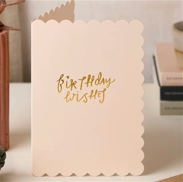 Greeting Cards | Scollop Birthday Wishes - Blush