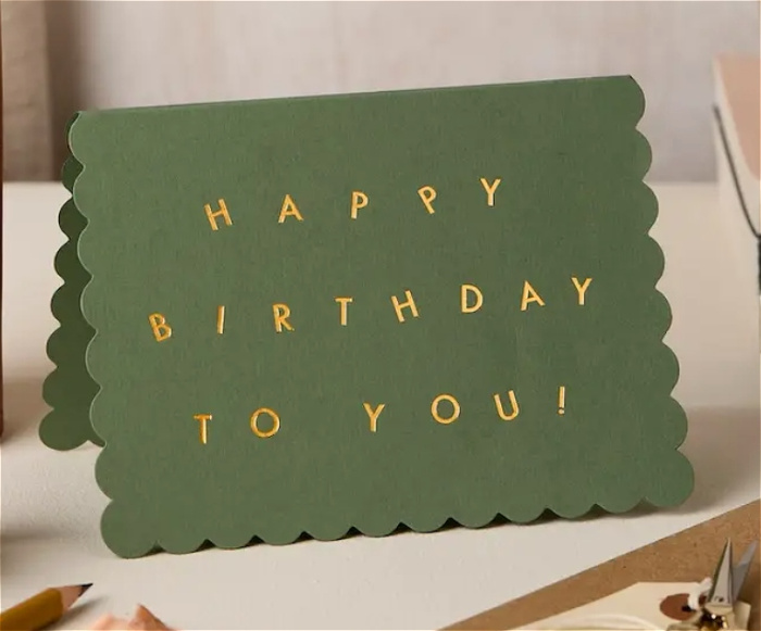 Greeting Cards | Scollop Happy Birthday To You Card- Green