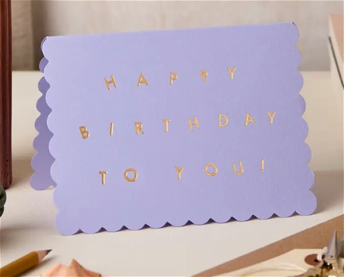 Greeting Cards | Scollop Happy Birthday To You Card- Lavender