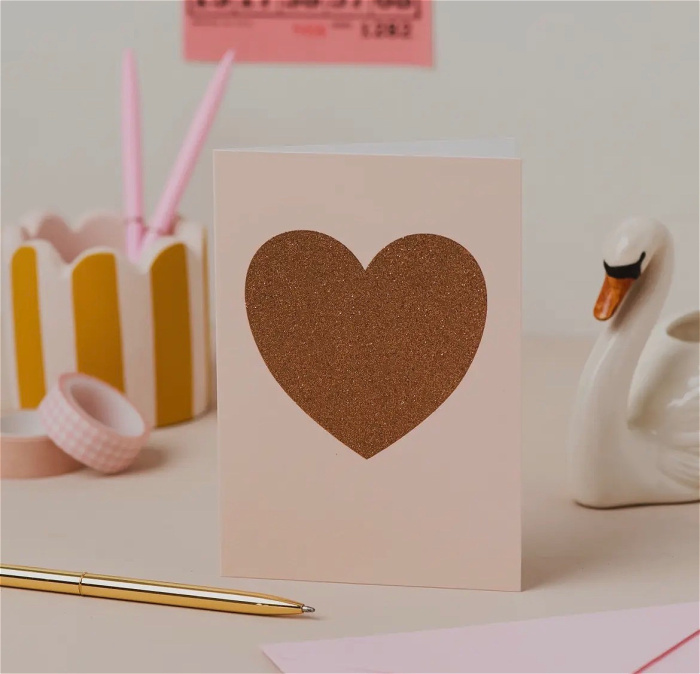 Valentine’s Day Accessories | Copper Heart with Biodegradable Glitter Card