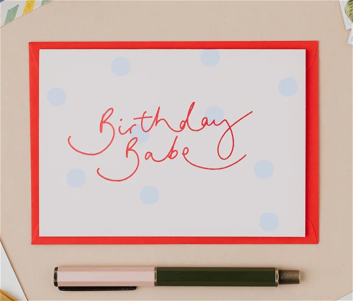Greeting Cards | Birthday Babe Red Card