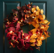 Autumnal Home Decor | Autumnal Leaf Wreath with Lights