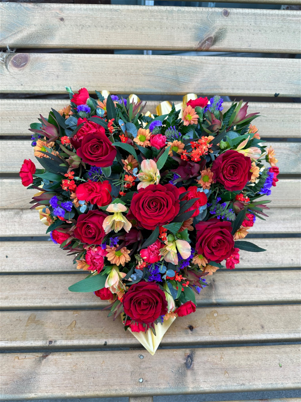 Funeral Tributes | Heart Tributes | Open style autumn heart