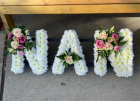 Funeral Tributes | Letter Tributes | White & pink Nan tribute