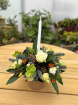 Festive florals | Festive hat box arrangement with candle. 2 colour choices.