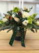 Festive florals | Christmas tin table centre with candle. 2 colour choices.