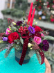 Festive florals | Christmas tin table centre with candle. 2 colour choices.