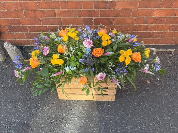 Casket Sprays | Funeral flowers | Colourful Casket