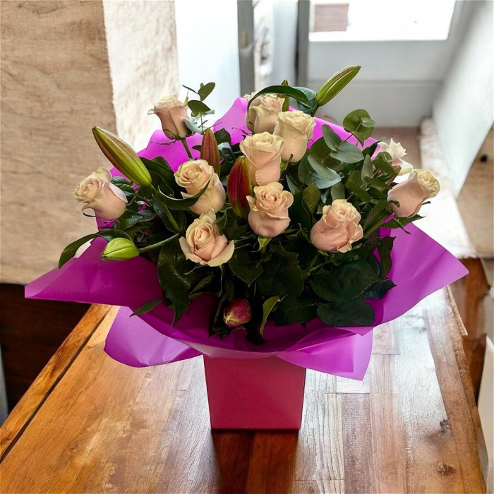 Bouquets | Valentines Day  | Pink Rose and Lilly Bouquet