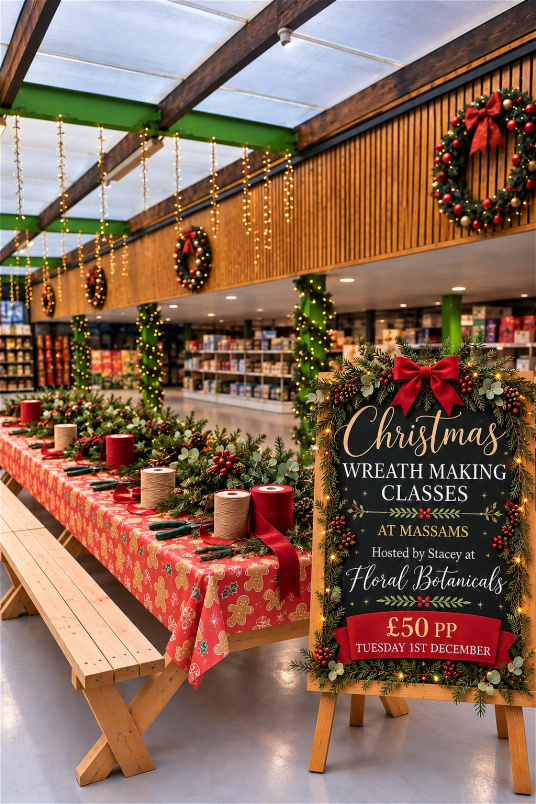 Christmas Time | Christmas Wreath Making at Massams