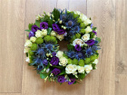 Funerals | Purple, White, Blue and Lime Swirls Wreath