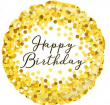 Balloons | Happy Birthday- Gold sparkle 18”