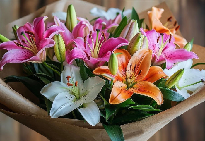 Bouquets | MIXED LILY BOUQUET