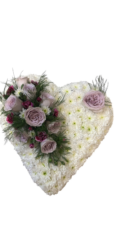 Funeral flowers  | HEART TRIBUTE WITH COLOUR OPTIONS