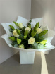 Bouquets | All white Lilly & Rose Bouquet