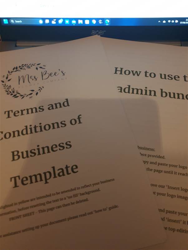 Resources For Florists | The Floristry Geek Terms and Conditions template