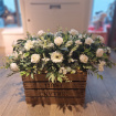 Funeral Tribute Hire | Elegant silk coffin spray for hire includes a refundable deposit