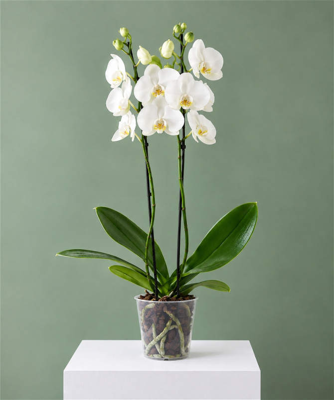 Mother's Day 2027 | New Baby Flowers | Our Bouquets & Orchids | Standard white Orchid Plant Gift – Elegant Orchid Present