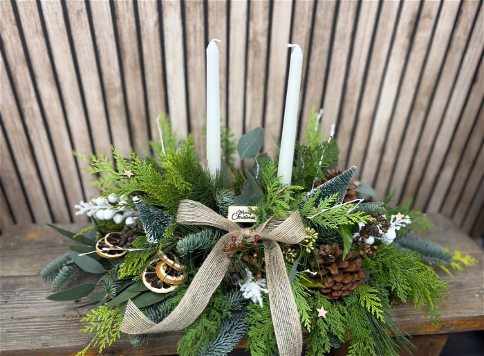 Christmas Centrepiece | Natural Noel Rustic Centrepiece