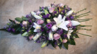 Funeral-Teardrop Sprays | Purple and White Spray