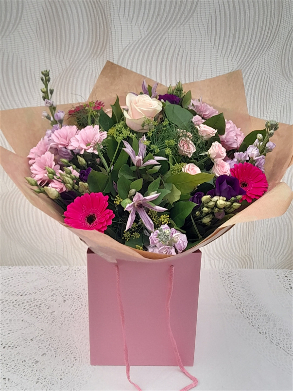 Hand-Tied Bouquets | Mother's Day | Cerise and Pink