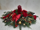 Christmas Arrangements | Sparkling Candle Arrangement -Red