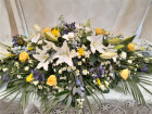 Casket Sprays / Double Ended Sprays  | Blue,White & Yellow Casket Spray