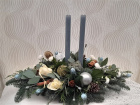 Christmas Arrangements | Blue and White Candle Arrangement