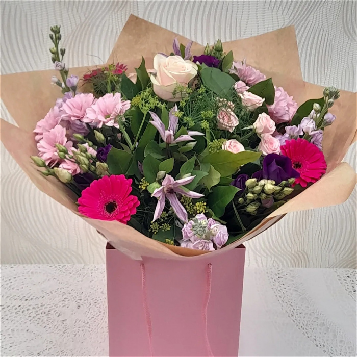 Nationwide Delivery | Hot Pink and Lilac Hand-Tied